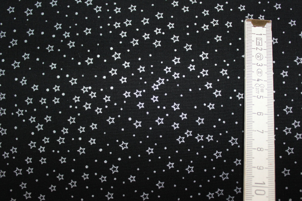 Designer- Baumwollstoff Be Colourful Silver Star Black (10 cm)